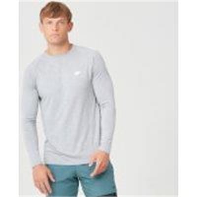 Fitness Mania - Performance Long Sleeve T-Shirt - Grey Marl - XL - Silver Marl