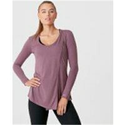 Fitness Mania - Twist Long Sleeve T-Shirt - Mauve - S - Mauve