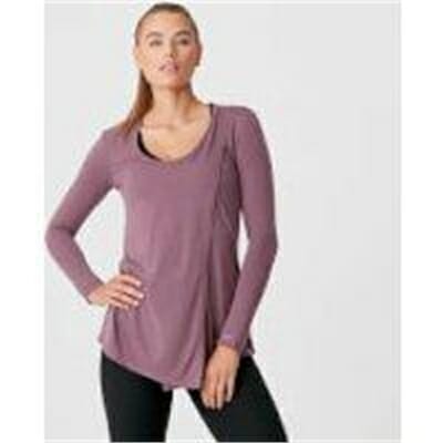 Fitness Mania - Twist Long Sleeve T-Shirt - Mauve - XS - Mauve