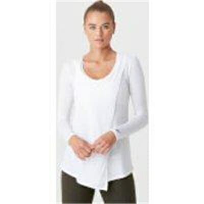 Fitness Mania - Twist Long Sleeve T-Shirt - White - L - White