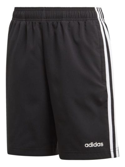 Fitness Mania - Adidas Essentials 3-Stripe Woven Kids Boys Training Shorts - Black/White