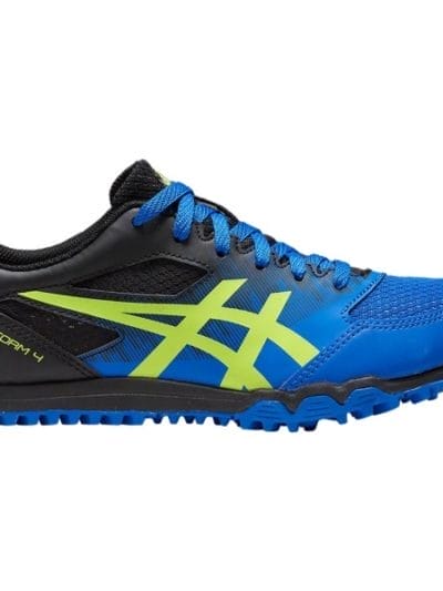 Fitness Mania - Asics Gel Firestorm 4 - Kids Boys Waffle Racing Shoes - Illusion Blue/Hazard Green