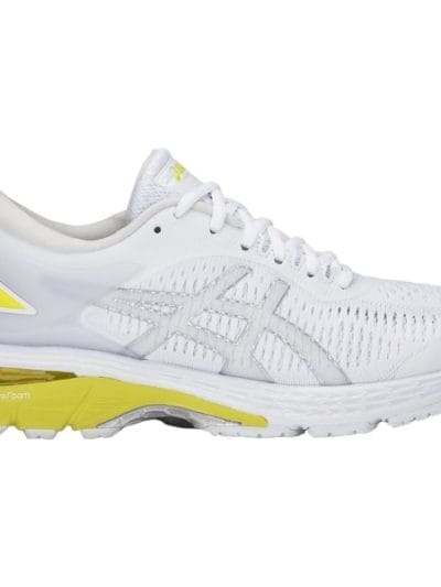 Fitness Mania - Asics Gel Kayano 25 - Womens Running Shoes - White/Lemon Spark