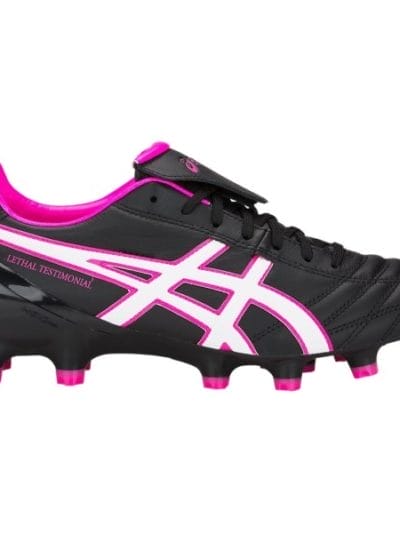 Fitness Mania - Asics Lethal Testimonial 4 IT - Unisex Football Boots - Black/Pink Glow