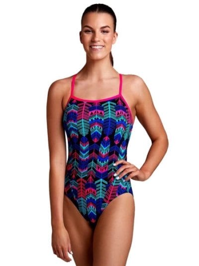Fitness Mania - Funkita Single Strap Womens One Piece Swimsuit - Feather Duster