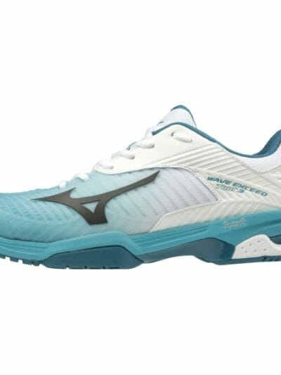 Fitness Mania - Mizuno Wave Exceed Tour 3 AC - Mens Court Shoes - White/Peacock Blue