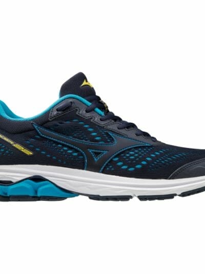 Fitness Mania - Mizuno Wave Rider 22 - Mens Running Shoes - Peacoat/Primrose Yellow