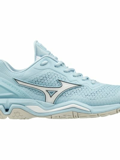 Fitness Mania - Mizuno Wave Stealth 5 - Womens Netball Shoes - Cool Blue/White