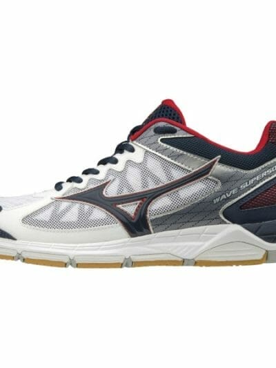 Fitness Mania - Mizuno Wave Supersonic - Mens Indoor Court Shoes - White/Dress Blues