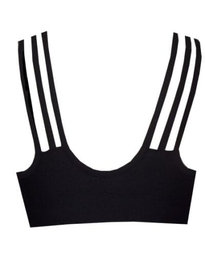 Fitness Mania - Rhapso Designs Strappy Womens Sports Crop Top - Black