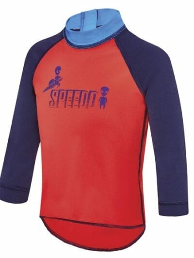 Fitness Mania - Speedo Logo Toddler Boys Long Sleeve Swimming Sun Top - Fire/Galaxy Zap