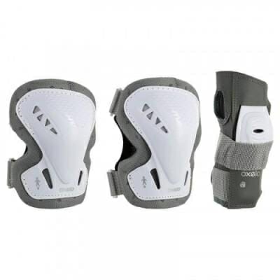 Fitness Mania - FIT 3 Adult Inline Skating Protections 3-Pack - Grey/White