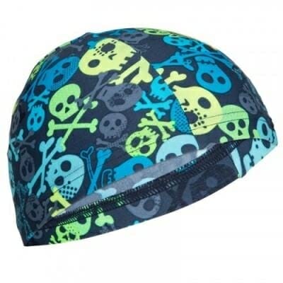 Fitness Mania - Fabric swim cap - allskull grey yellow