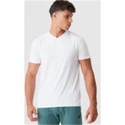 Fitness Mania - Luxe Classic V-Neck T-Shirt - White - XXL - White