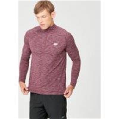 Fitness Mania - Performance 1/4 Zip Top - Burgundy Marl