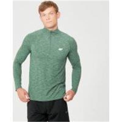 Fitness Mania - Performance 1/4 Zip Top - Dark Green Marl
