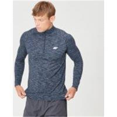 Fitness Mania - Performance 1/4 Zip Top - Navy Marl - XXL - Navy Marl