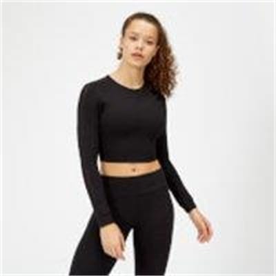 Fitness Mania - Power Long Sleeve Crop Top - Black