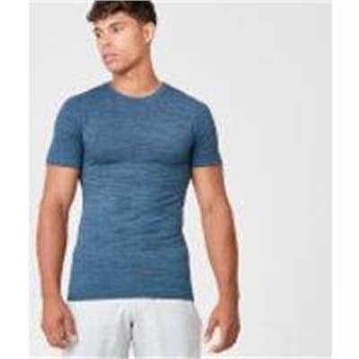 Fitness Mania - Sculpt Seamless T-Shirt - Petrol Blue - L - Petrol Blue