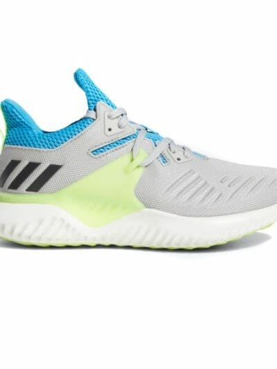 Fitness Mania - Adidas Alpha Bounce Beyond 2 - Kids Boys Running Shoes - Grey Two/Core Black/Cyan