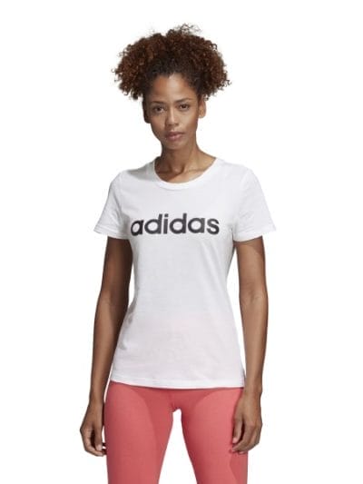 Fitness Mania - Adidas Essentials Linear Womens Slim T-Shirt - White/Black