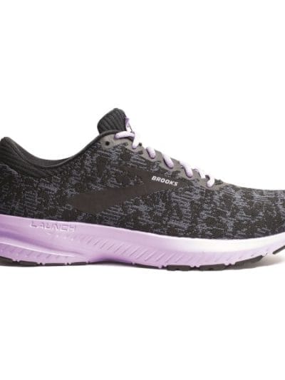 Fitness Mania - Brooks Launch 6 Knit - Womens Running Shoes - Ebony/Black/Purple