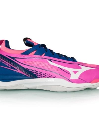 Fitness Mania - Mizuno Wave Mirage 2 - Womens Netball Shoes - Pink Glow/White + Free Netball