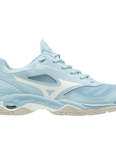 Fitness Mania - Mizuno Wave Phantom 2 - Womens Netball Shoes - Cool Blue/White + Free Netball