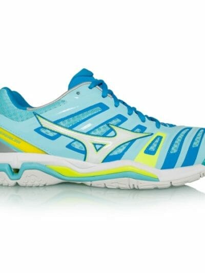 Fitness Mania - Mizuno Wave Stealth 4 - Womens Netball Shoes - Blue Radiance/White + Free Netball
