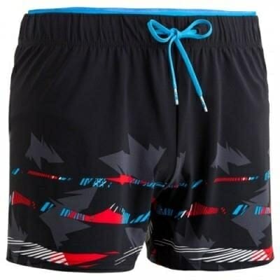 Fitness Mania - 150 MEN'S SHORT SWIM SHORTS - BLACK/RED