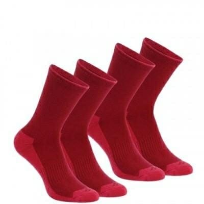 Fitness Mania - Arpenaz 50 adult high top nature hiking socks 2 pairs - pink.