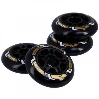 Fitness Mania - Fit Fitness Inline Skate 80mm 84A Wheels 4-Pack - Black