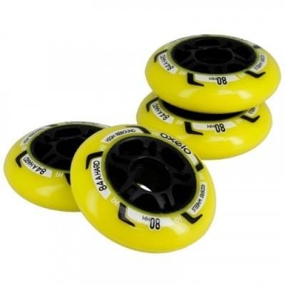 Fitness Mania - Fit Fitness Inline Skating 80mm 84A Wheels 4-Pack - Yellow