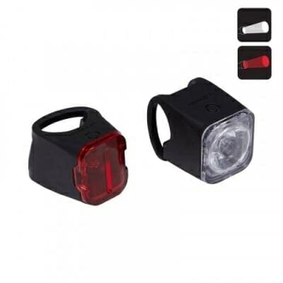 Fitness Mania - Front/Rear LED Rechargeable Bike Lights Set - Road 500 - Black