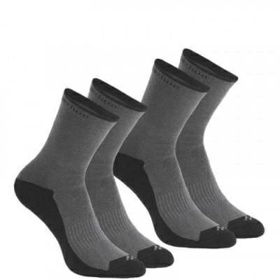 Fitness Mania - High upper Nature Hiking Socks. Arpenaz 50 2 Pairs - Grey