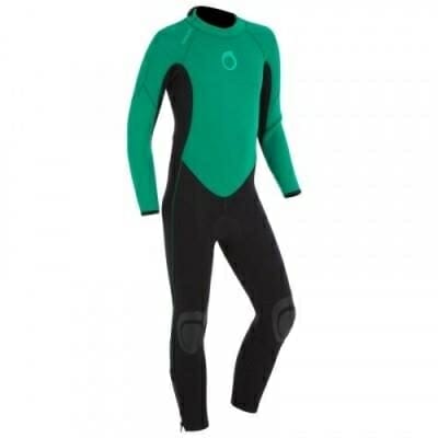 Fitness Mania - Kid's 4/3 mm Back Zip Wetsuit 100 - Green