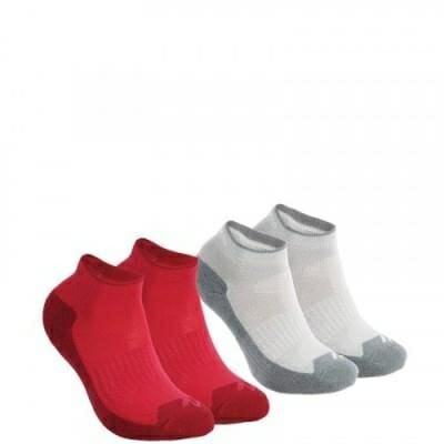 Fitness Mania - MH100 Children’s Mid-Length Hiking Socks 2-Pack - Pink/Grey.