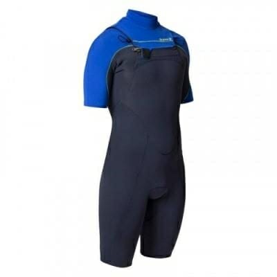 Fitness Mania - Men's 2 mm Front Zip Shorty Wetsuit 900 - Blue