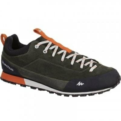 Fitness Mania - Men's Hiking Leather Shoes Arpenaz 500 - Khaki/Orange