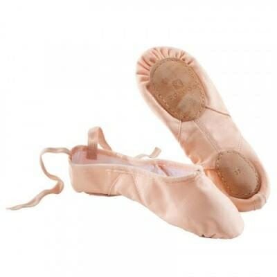 Fitness Mania - Spilt Sole Canvas Demi Pointe Shoes Salmon Pink