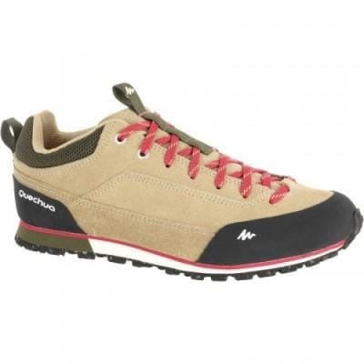 Fitness Mania - Women's Leather Hiking Shoes Arpenaz 500 - Beige/Pink