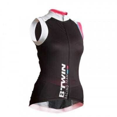 Fitness Mania - Womens Sleeveless Cycling Jersey - 700 - Black/White/Pink