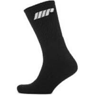 Fitness Mania - Crew Socks - Black - UK 6-8 - Black