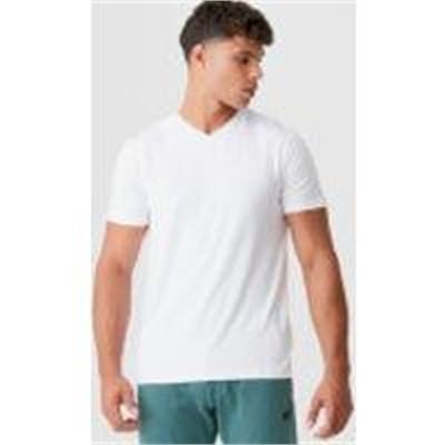 Fitness Mania - Luxe Classic V-Neck T-Shirt - White - S - White