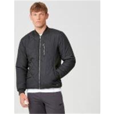 Fitness Mania - Pro-Tech Quilted Bomber Jacket - Black - M - Black