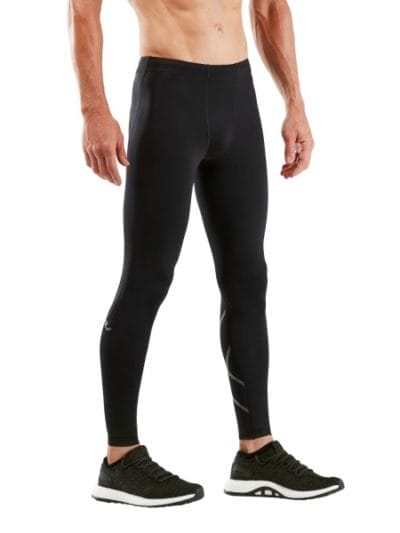 Fitness Mania - 2XU Run Mens Compression Tights - Black/Black Reflective