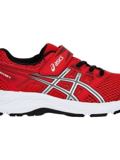 Fitness Mania - Asics Contend 5 PS - Kids Boys Running Shoes - Classic Red/Silver - Classic Red/Silver