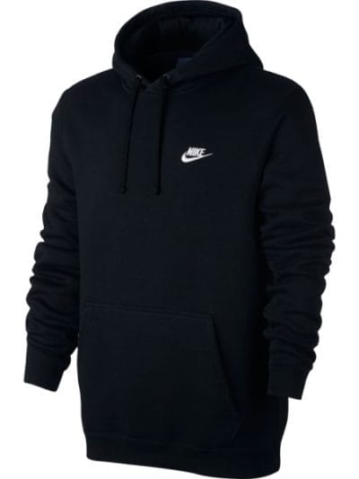 Fitness Mania - Nike Pullover Fleece Club Mens Hoodie - Black/Black/White