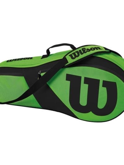 Fitness Mania - Wilson Match II 3 Pack Tennis Racquet Bag - Green/Black