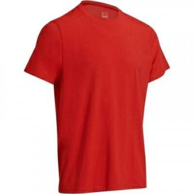 Fitness Mania - 500 Short-Sleeved Regular Gym & Pilates T-Shirt - Red